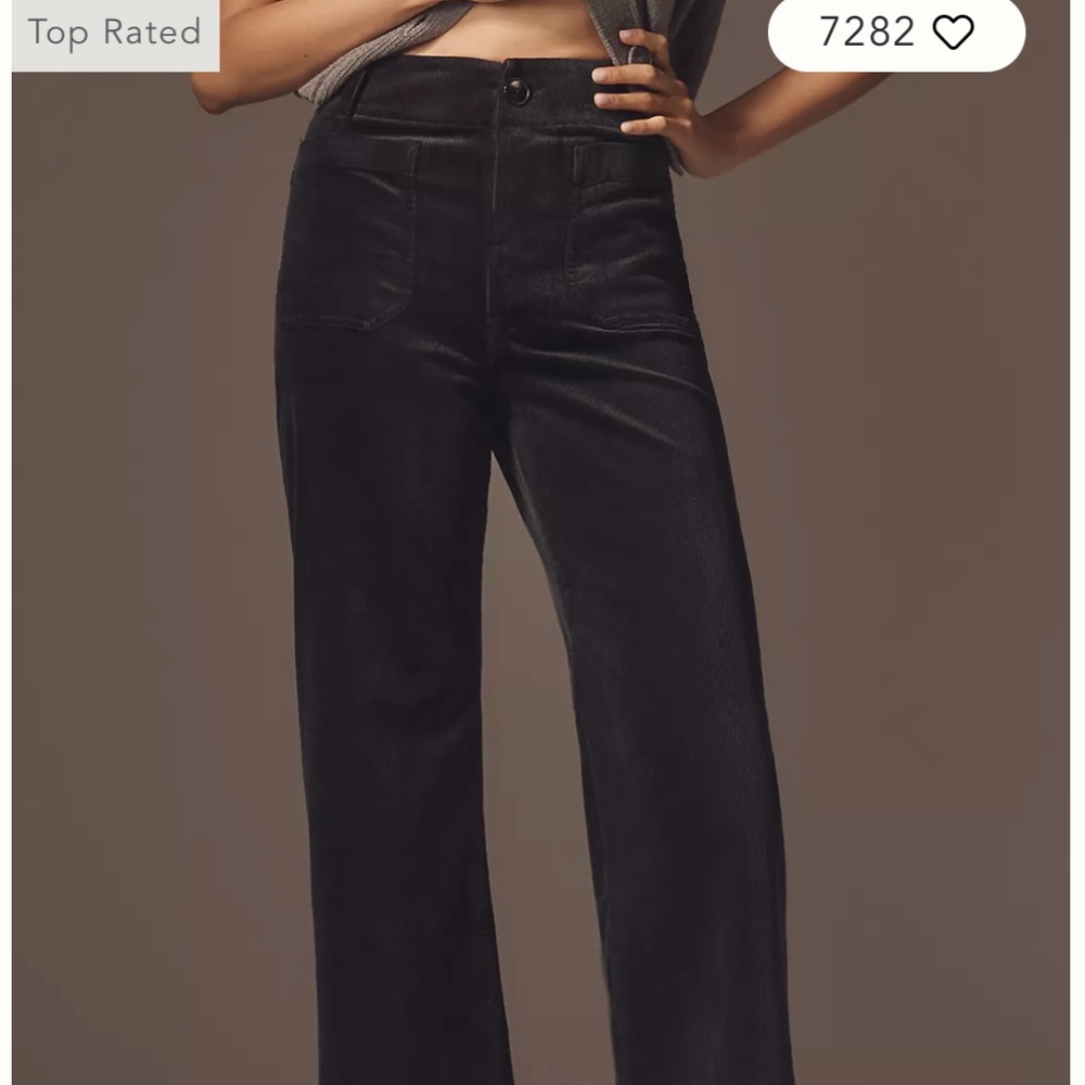 The Colette Corduroy Full-Length Wide-Leg Pants by Maeve